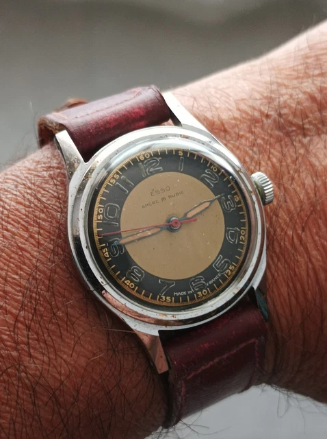 Montre Mécanique Vintage Ulysse Anguenot Type Militaire Années 40 - À Réviser