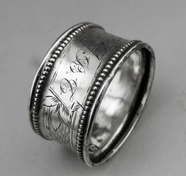 Rond de serviette Argent Massif Minerve Monogramme