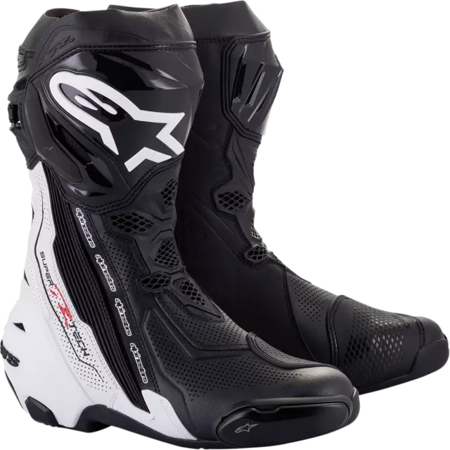 Alpinestars Supertech R Vented Boots US 8 / EU 42 Black/White 2220121-12-42