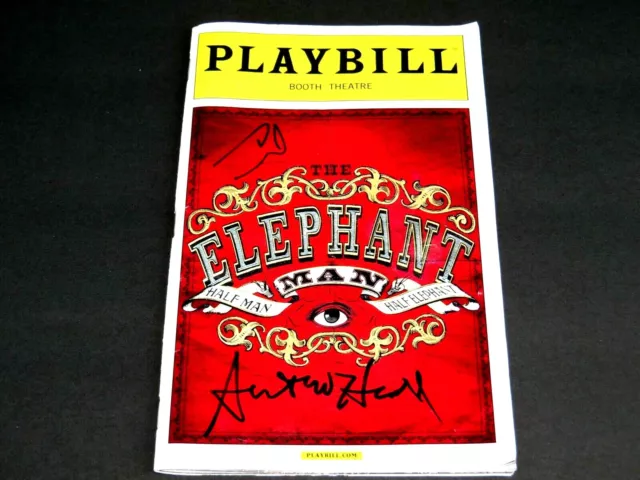 The Elephant Man Playbill Booth Theatre Signed Anthony Heald & Patricia Carlson