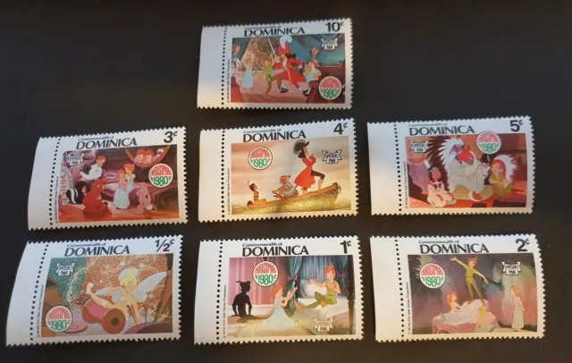 Dominica Christmas Disney Peter Pan 1980 7 x MNH SG 722-728