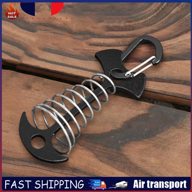 Fishbone Spring CAMPING FISHBONE GROUND Nail Portable Spring Hook Wind Rope Buckle ...