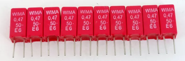 10 X WIMA MKS02 Folienkondensator 470nF 0,47µF 50 V Raster 2.5mm Kondensator