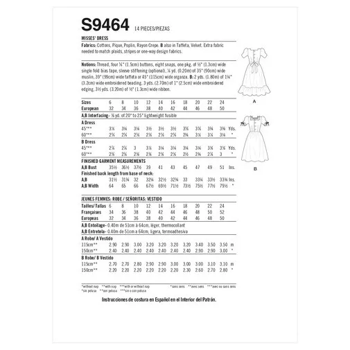 Simplicity Sewing Pattern 9464 Misses 6-14 Easy Dresses Neckline & Ruffle Var 2