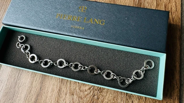 Pendentif Pierre Lang Fleurs Avec Cristaux Transparents - Occasion - Chaîne Longue