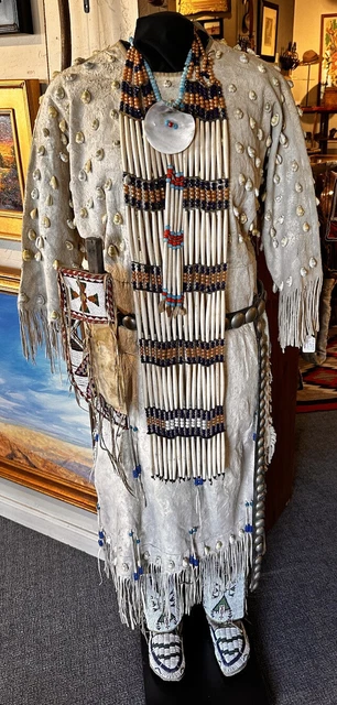 19c. Northern Plains Sioux Native American Indian Full Outfit Dress