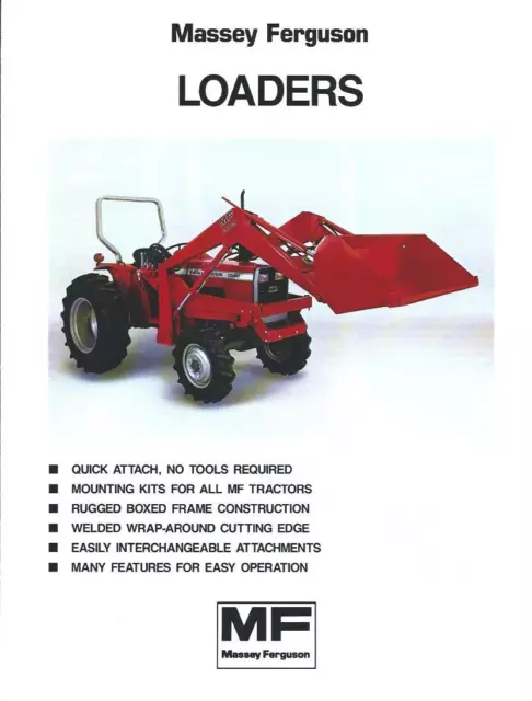 Farm Equipment Brochure - Massey Ferguson - Loaders for Tractor - c1986 (F3821)