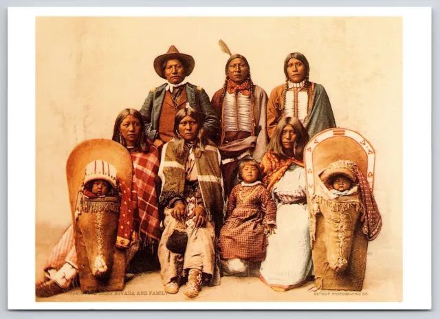 Ute Indian Chief Sevara & Family  Postcard UNP 6x4 From Charles Nast Photo 1899
