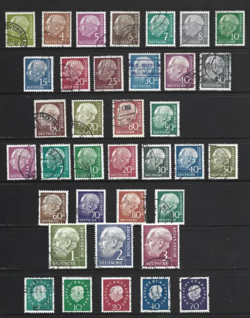 West Germany 1954/60  Superb Used Collection/Sets - President Heuss To 3 Dm