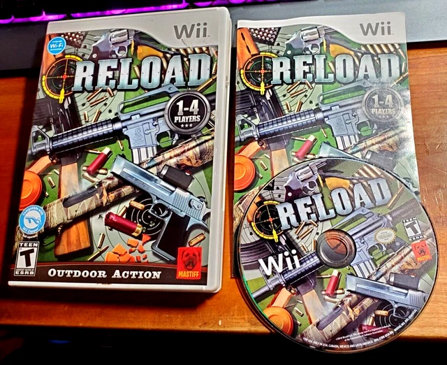 RELOAD (NINTENDO WII) light gun shooter game Complete FUN Wii U Rare