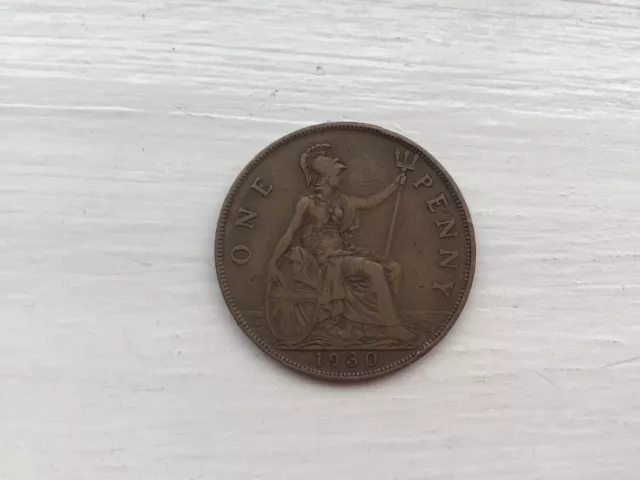 UK Old Penny Coin George V 1930.