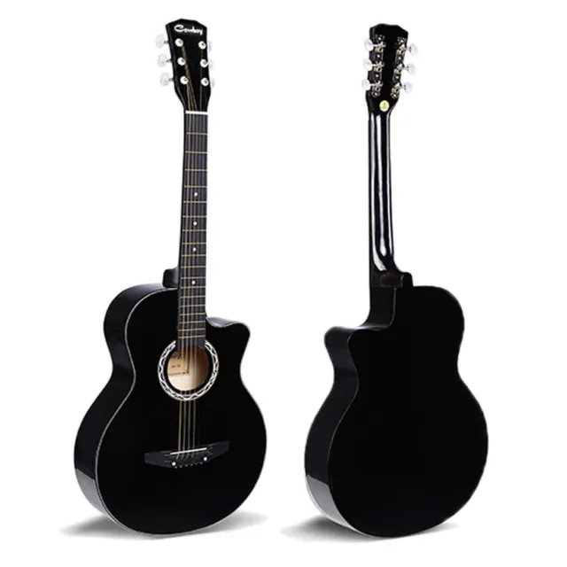 38" Black Acoustic 6 String Music Boys Girls Guitar Beginners Adults 3/4 Size UK