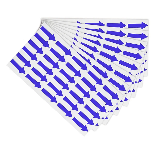 Small Arrow Sticker Label 1.2x0.5", 180 Pcs Adhesive Color Coding Sign, Blue