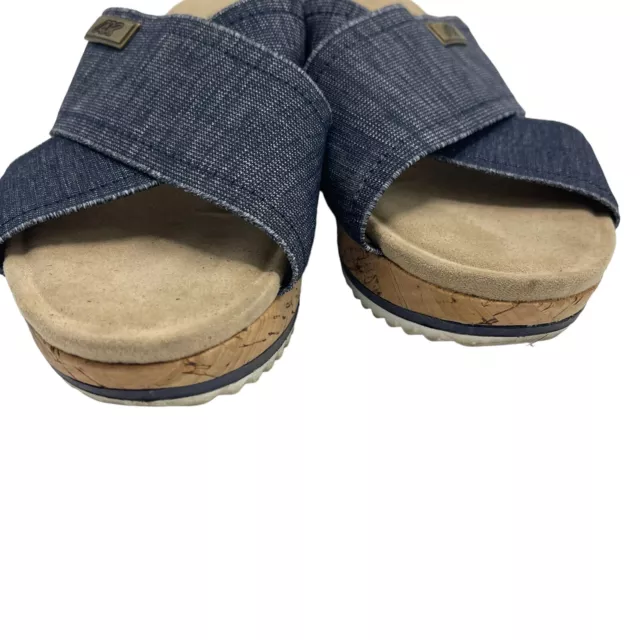 AK SPORT ANNE Klein felisha Blue Sz 6M Wedge Slide Sandals Open Toe $9. ...