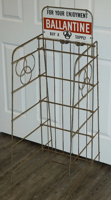 Circa 1950S Ballantine Beer Metal Store Display Advertising Rack 48"X17"X14" *