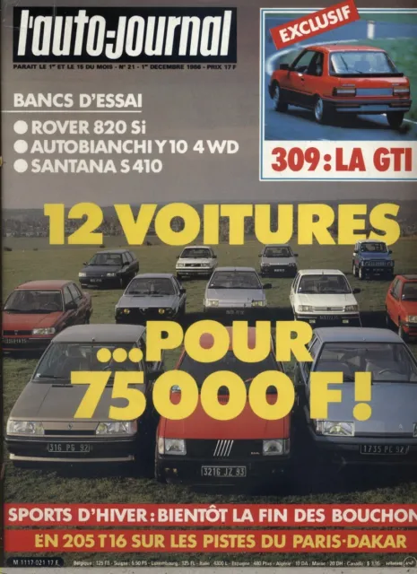 L'auto-journal 1986 N� 21. 1er d�cembre 1986.