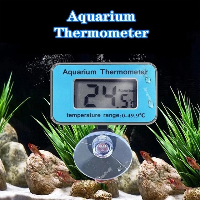 Medidor de temperatura impermeable termómetro LCD para tanque de peces termómetro