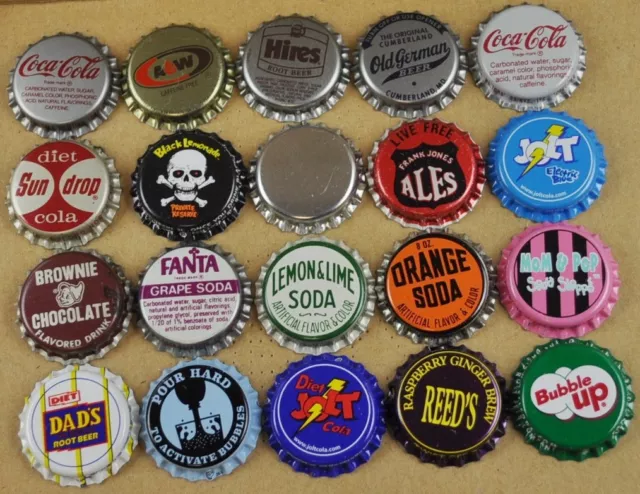 Set mit 20 Bier Coca-Cola u.a. Soda Kronkorken USA Bottle Caps