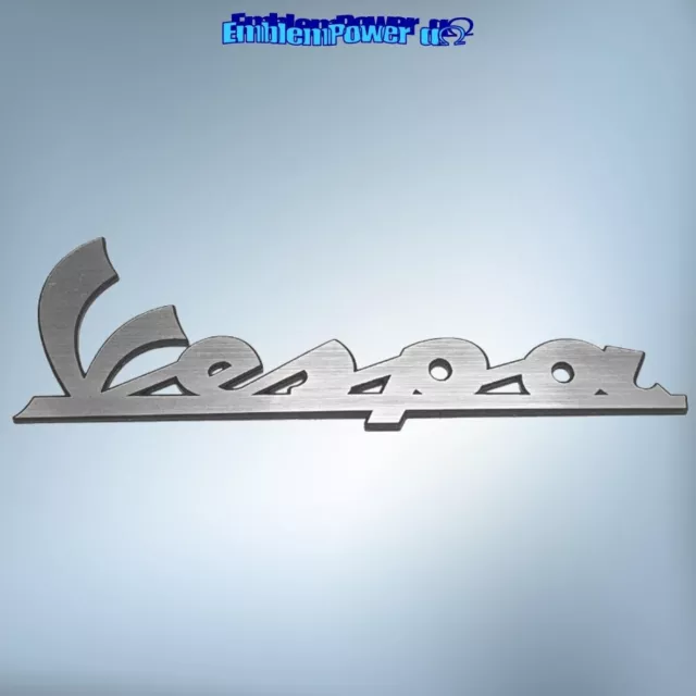 Vespa 98x33mm Emblem 3D brushed alum. Sticker Badge Decal scooter Aufkleber logo