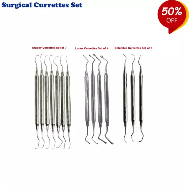 Chirurgical Curettes Kit, Dentaire Cavité Remplissage Restauration Procédure