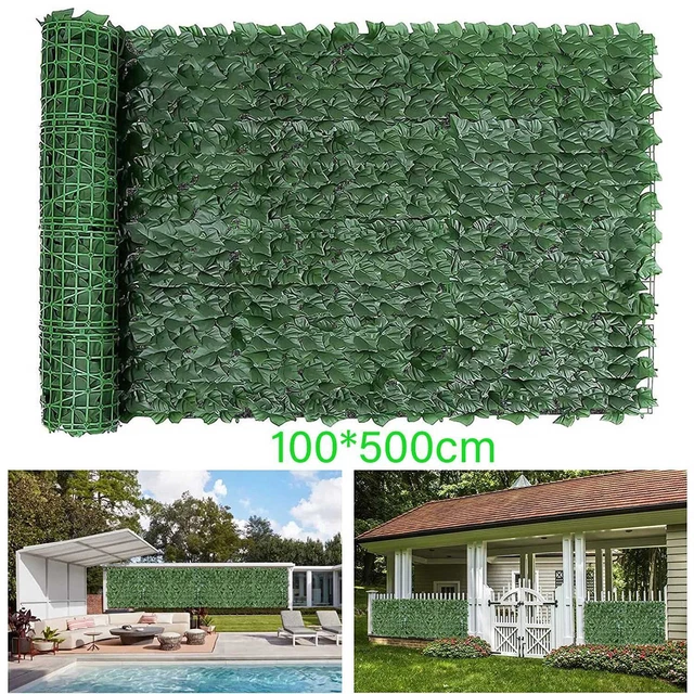 1*5m Künstliche Efeu Hecke Sichtschutz Windschutz Balkonverkleidung Blätterzaun
