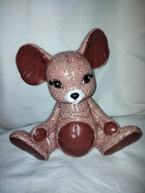 Large Ceramic Baby Mouse Figurine Hand Made/Painted Adorable, Sweet