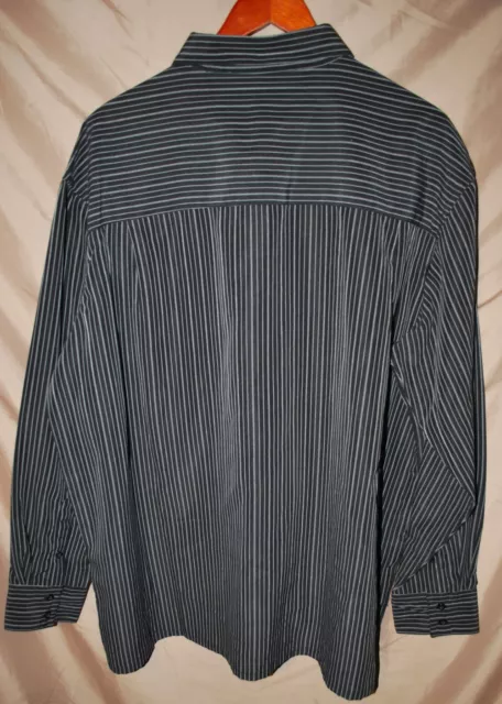 NWT Linea Dome Men's Pinstripe Long Sleeve Dress Shirt  Micro Fiber 2XL - NEW 2