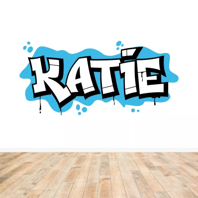 Blue Graffiti Name Personalised Name Kids Wall Stickers Custom Vinyl Names