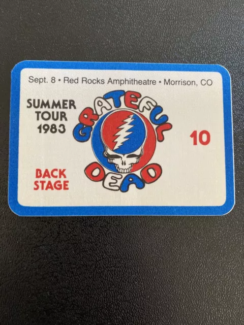 Grateful Dead Backstage Pass 9-8-83 Red Rocks Colorado 1983