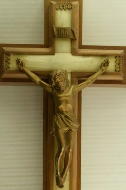 Vintage 1940-50's Religious Crucifix Wooden Home Prayer Station Catholic