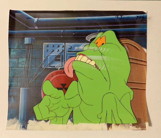 Slimer Ropes SLIMER THE REAL Ghostbusters Animation Production Cel Copy Bg £114.91 ...