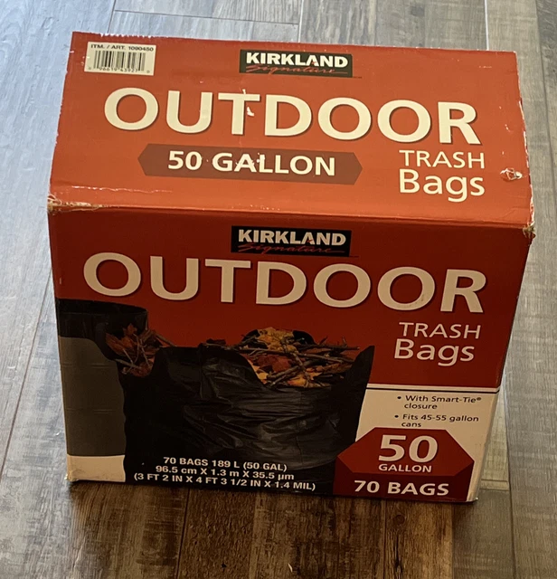 KIRKLAND SIGNATURE OUTDOOR 50 gallon Trash Bags (70 Pack) 26.99 PicClick