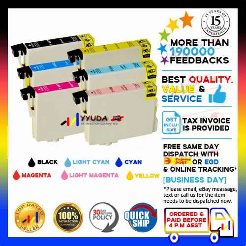 15x Non-OEM INK CARTRIDGE T0491-496 for EPSON PRINTER R310/R350