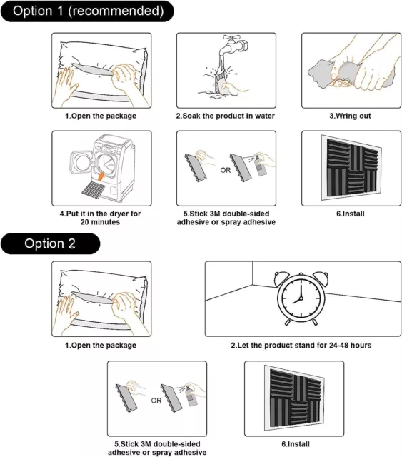 12/24/60PCS Studio Acoustic Foam Sound Absorbtion Proofing Panel Wedge Karaoke 3