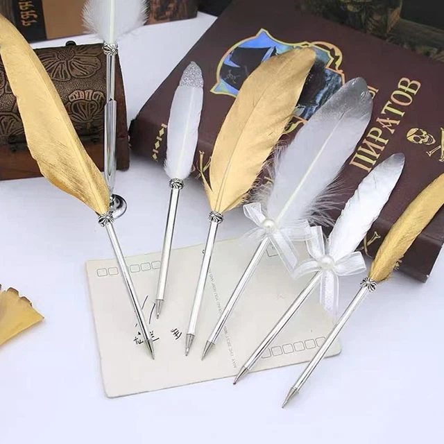 OFFICE SUPPLIES BLACK Smooth Feather Pen Signature Writing Tool
