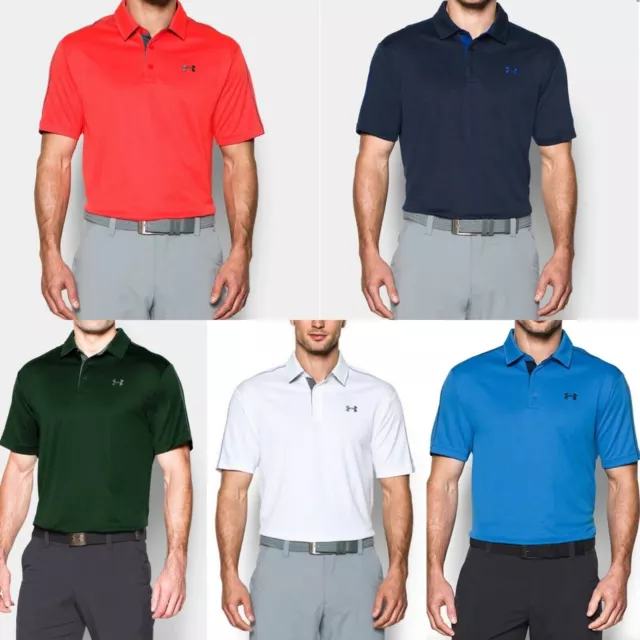Under Armour Polo Leaderboard Golf Shirt Short Sleeve HeatGear Large NWT Men's