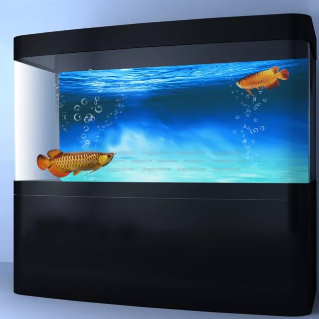 Aquarium Background Poster Blue Ocean PVC Self-adhesive Fish Tank Backdrop