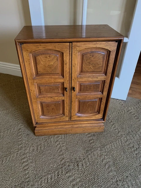 Drexel Heritage Vintage Small Distressed  2 Door Hall Entry Cabinet 1960's