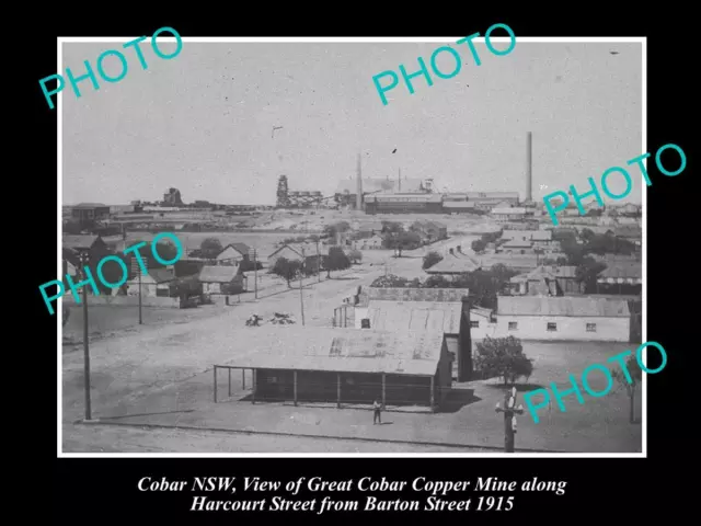 OLD 8x6 HISTORICAL PHOTO OF COBAR NSW THE GREAT COBAR COPPER MINE c1915