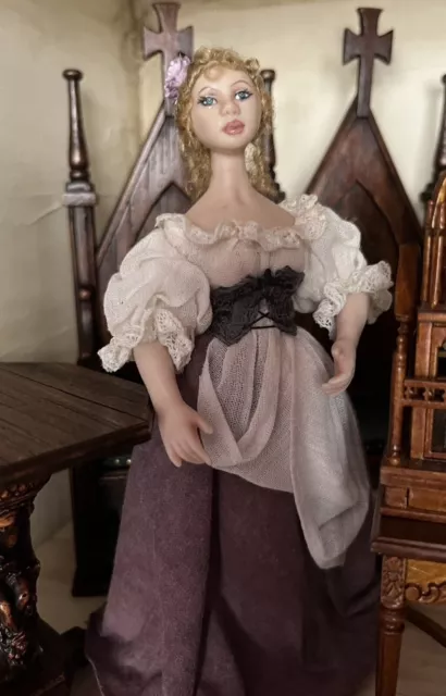 1:12th Scale ooak Tudor Maid. Young Lady. Handmade Clothes.