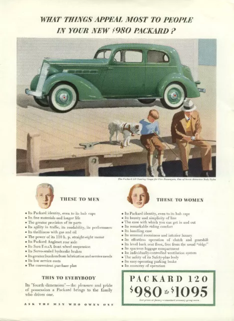 What things appeal most to people in your new $980 Packard 120? Ad 1935 T