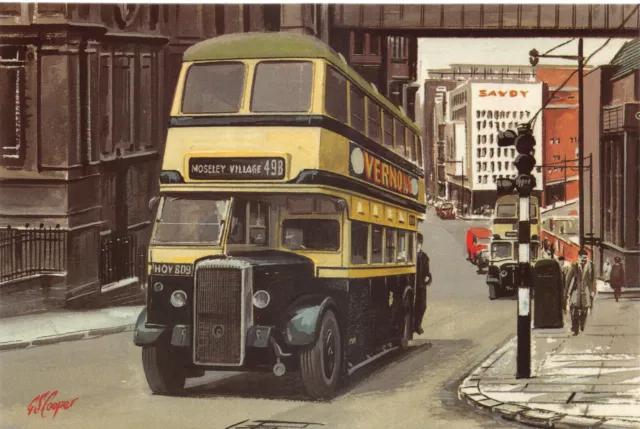 Old Bus  Postcard Birmingham City Transport Large Size Unused  Very Good Mint