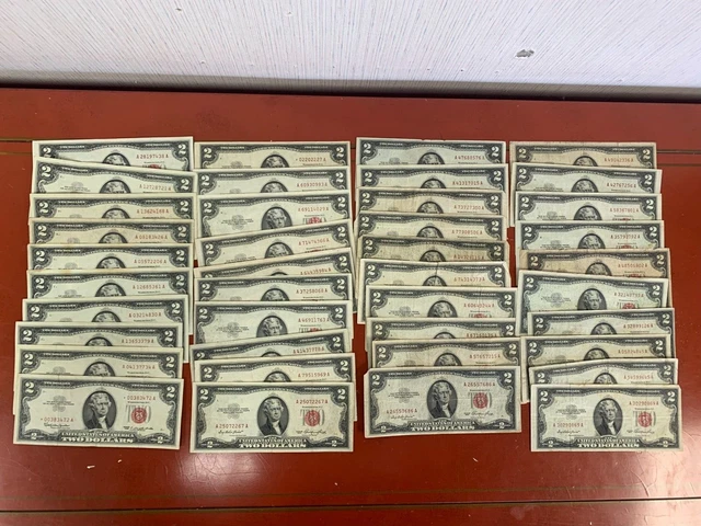 Lot of (40) $2 Red Seal Notes 1953 & 1963   Lot D