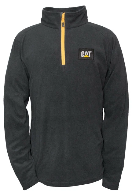 Caterpillar Concord Mens black polyester quarter zip work fleece pullover jumper
