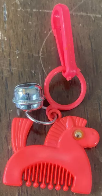 Rare Vintage 1980s Plastic Bell Charm Neon Horse For 80s Charm Necklace