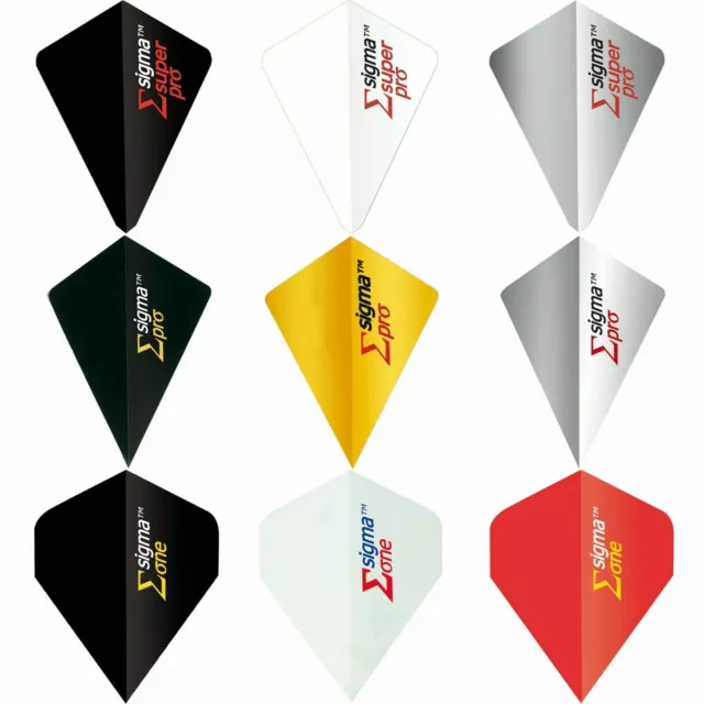 5 SETS [15] Unicorn Sigma Dart Flights 5 Colours 3 Delta Shapes 100 Micron