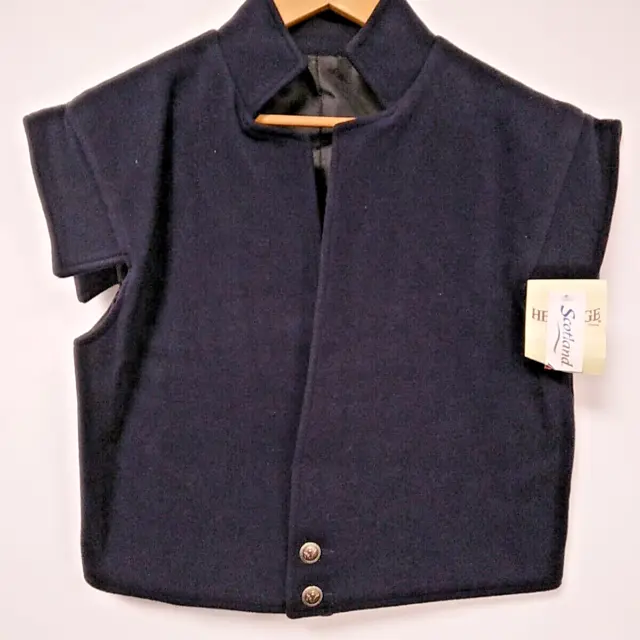 Heritage Clothing Scotland Navy Blue Jacobite Waistcoat 100% Wool Lined Size - M