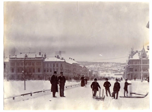 LIV00623  Photographie photo vintage original luge neige snow hiver à situer