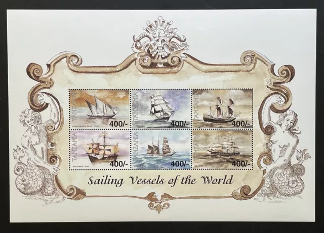 Tanzania Ships Stamps Sheet 1999 Mnh Sailing Vessels Of The World Ship Boat 2