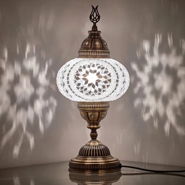 DEMMEX Tiffany Style Colorful Handmade Glass Mosaics Table Lamp